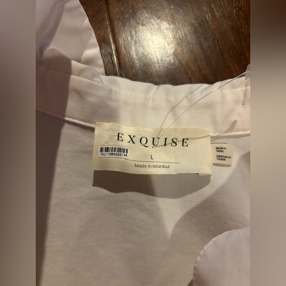 Anthropologie The Tobie Side Cinch Poplin Shirt White Size Large - Picture 6 of 6